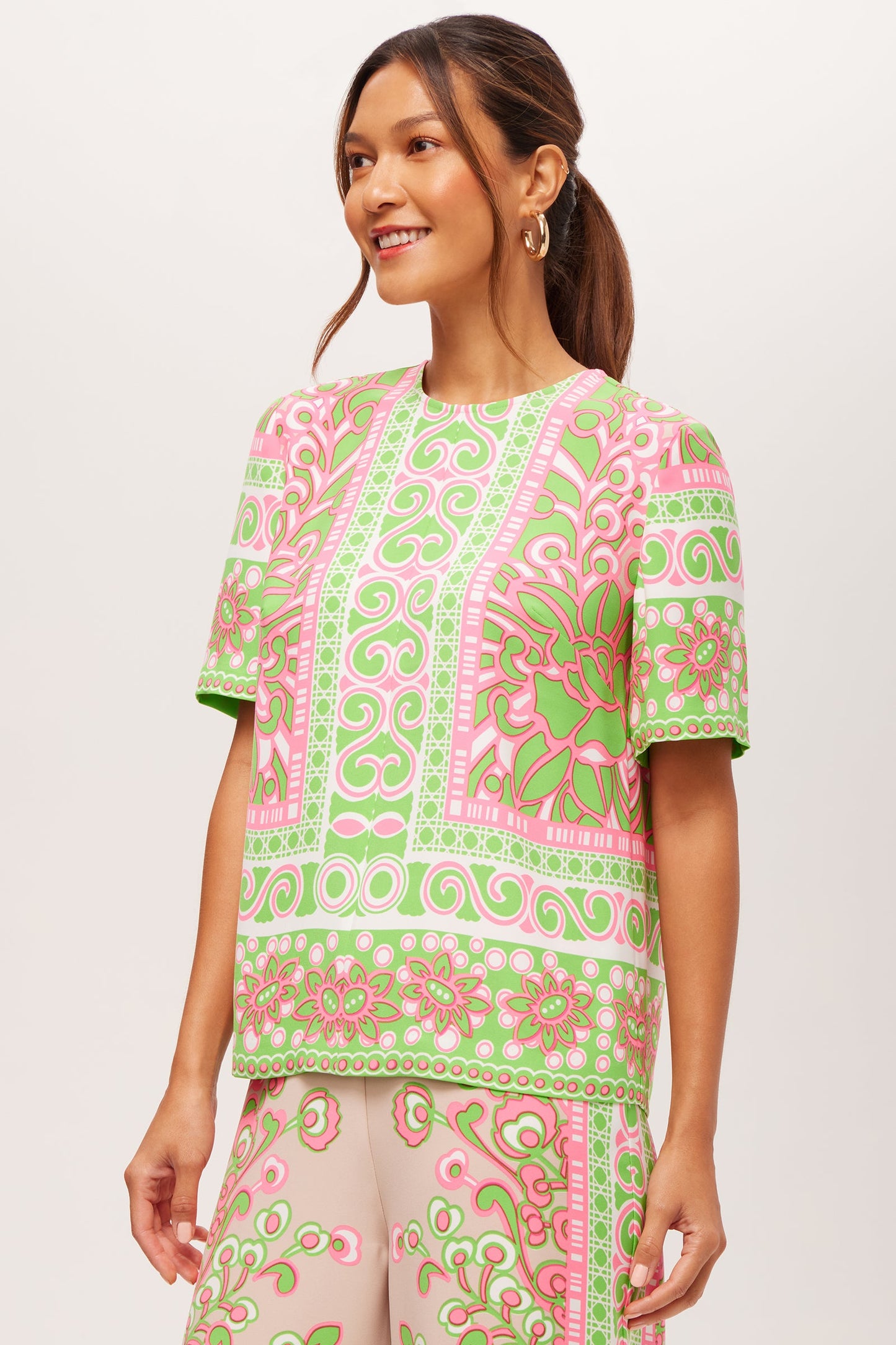 Trina Turk Riggs Short-Sleeve Top