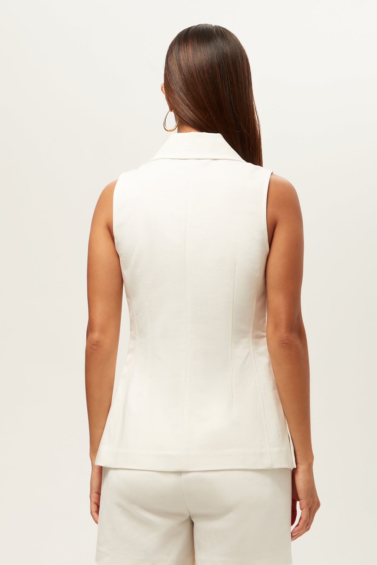 Trina Turk Follow Through Sleeveless Top - Solid Suiting