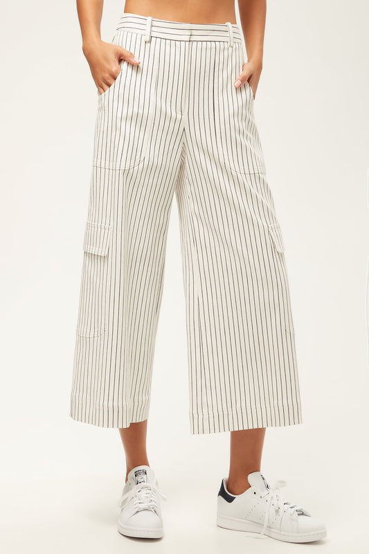 Trina Turk Agassi Wide-Leg Cargo Pant - Seles Stripe