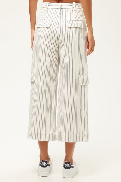 Trina Turk Agassi Wide-Leg Cargo Pant - Seles Stripe
