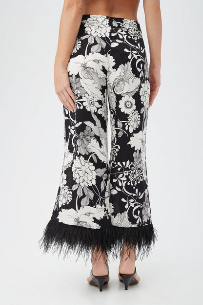 Trina Turk Short Weekend Feather-Trimmed Pant