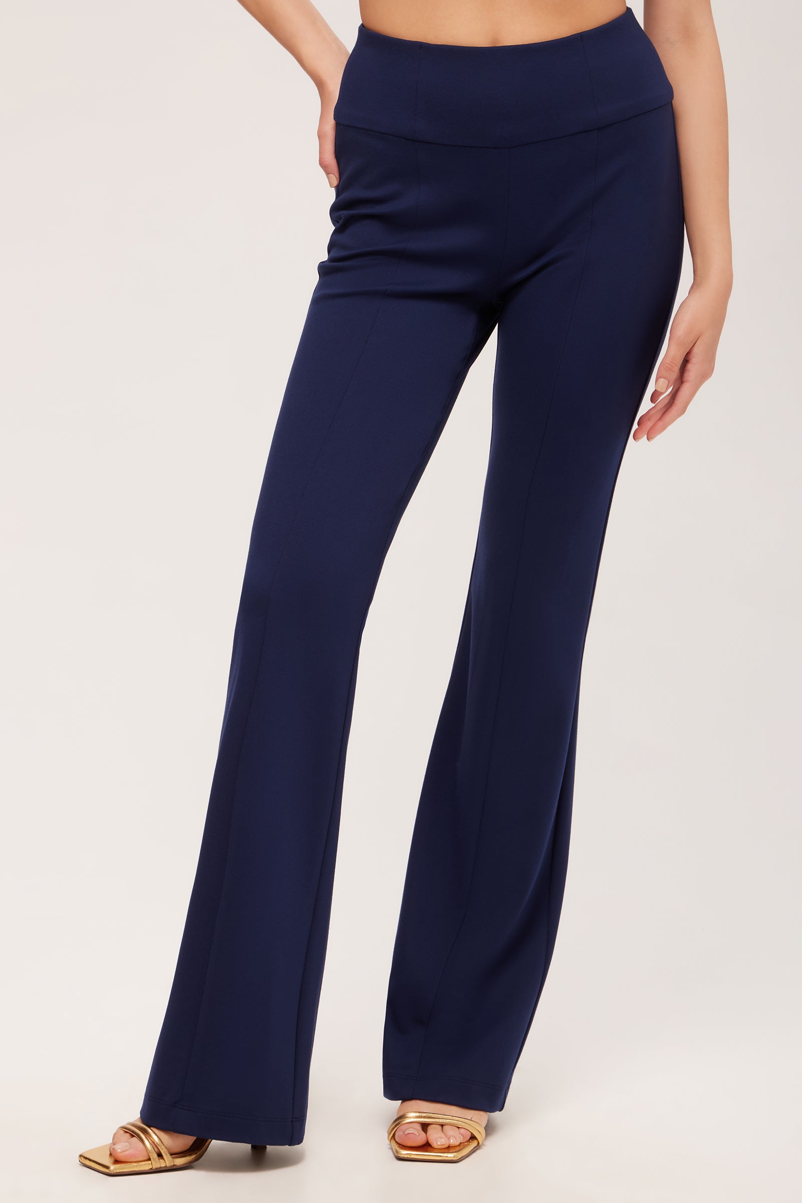 Trina Turk Becker High-Waist Flared Pant - Cozy Ponte