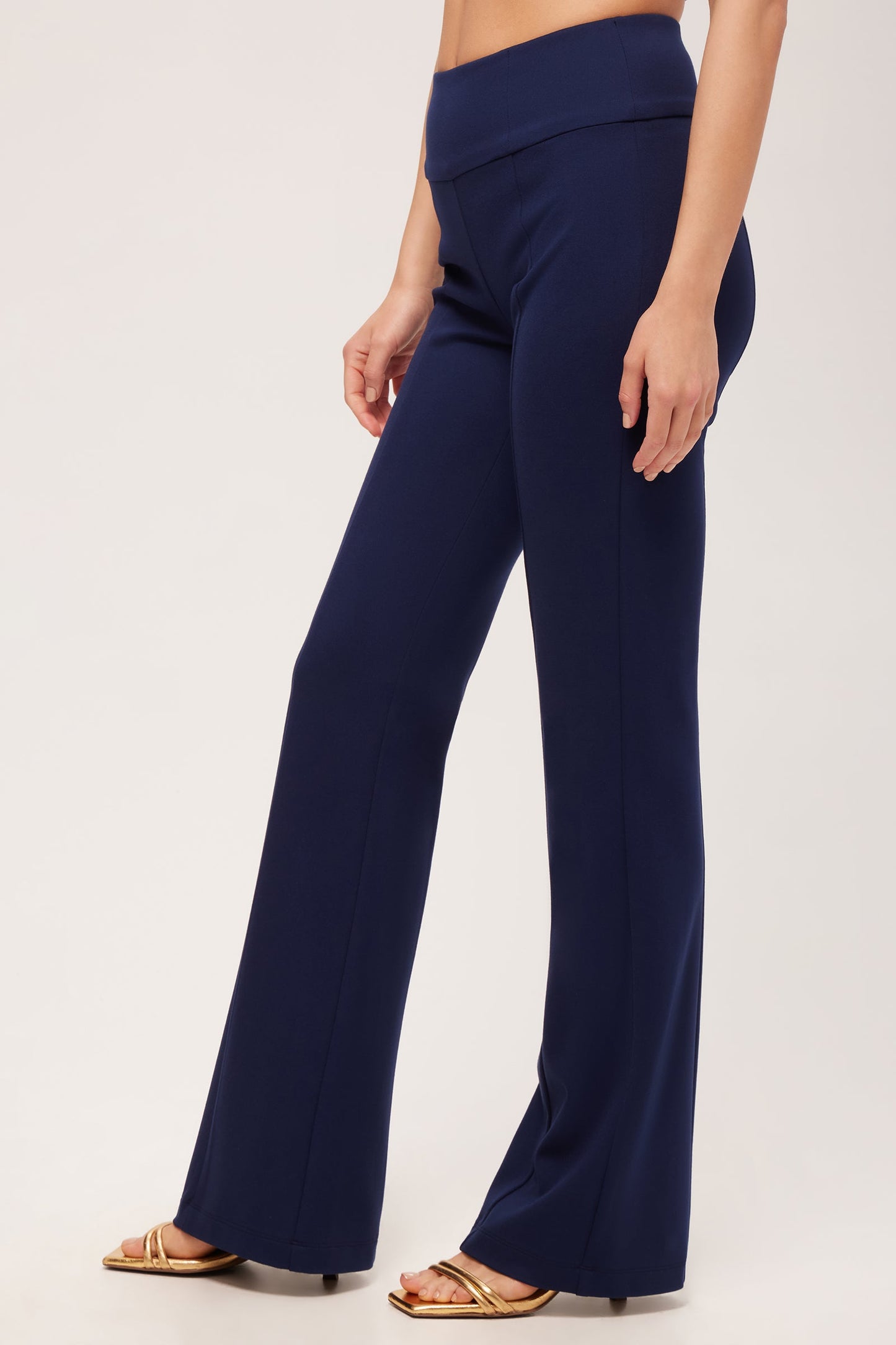Trina Turk Becker High-Waist Flared Pant - Cozy Ponte