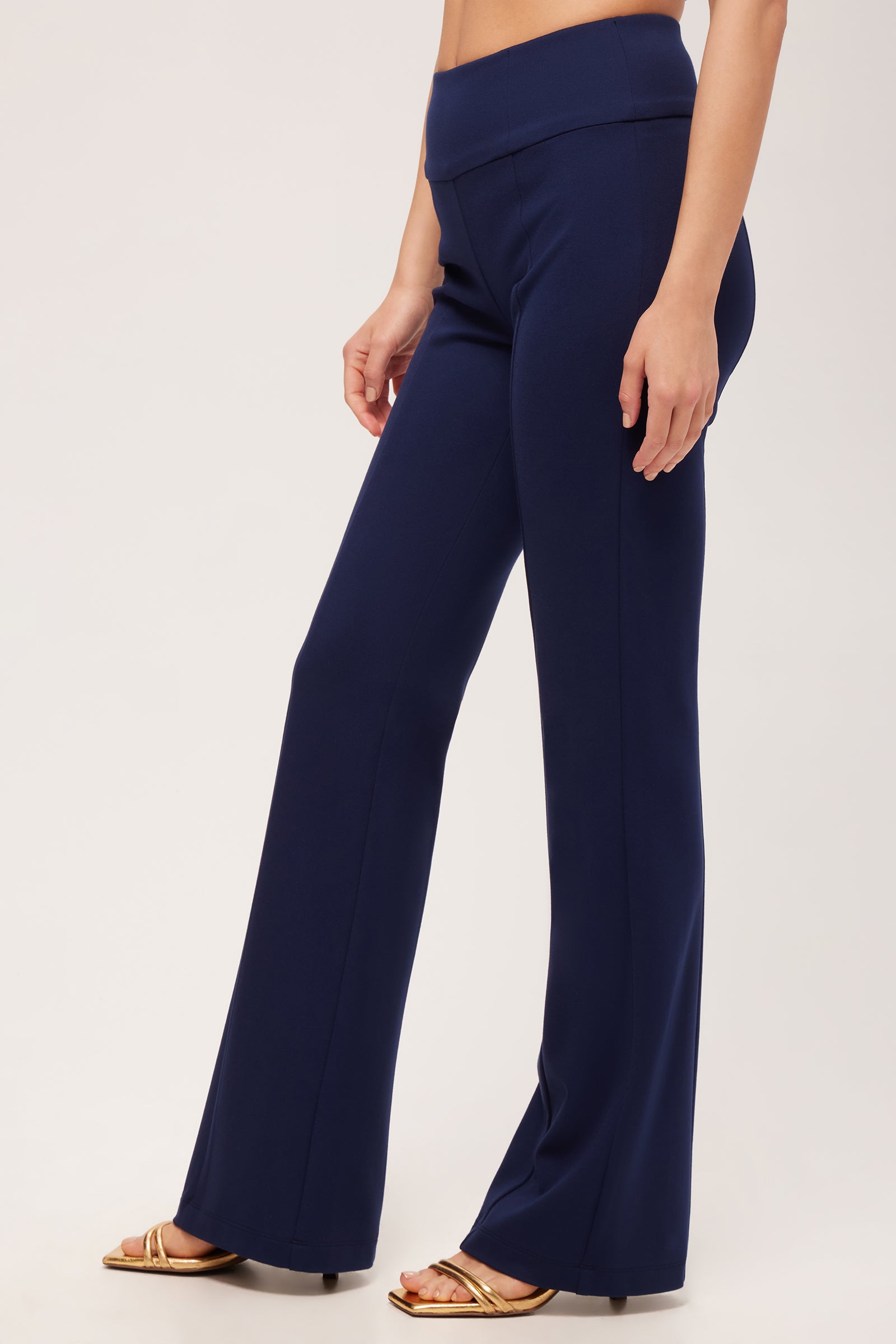 Trina Turk Becker High-Waist Flared Pant - Cozy Ponte