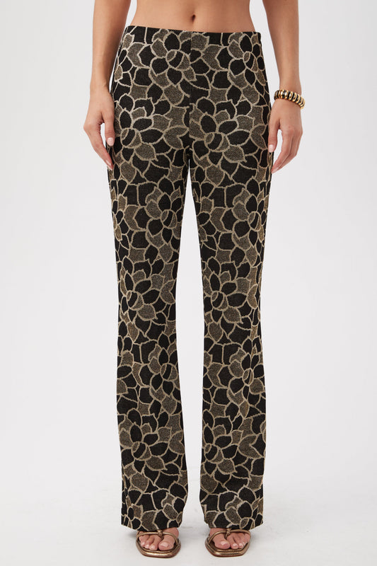 Trina Turk Jacoba Metallic Knit Jacquard Bootcut Pant