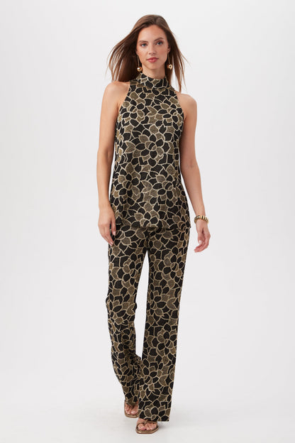 Trina Turk Jacoba Metallic Knit Jacquard Bootcut Pant