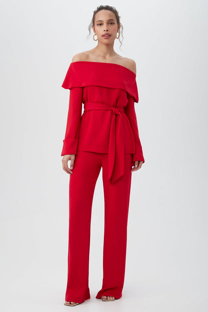 Trina Turk Tavia Wide-Leg Pant - Double Georgette