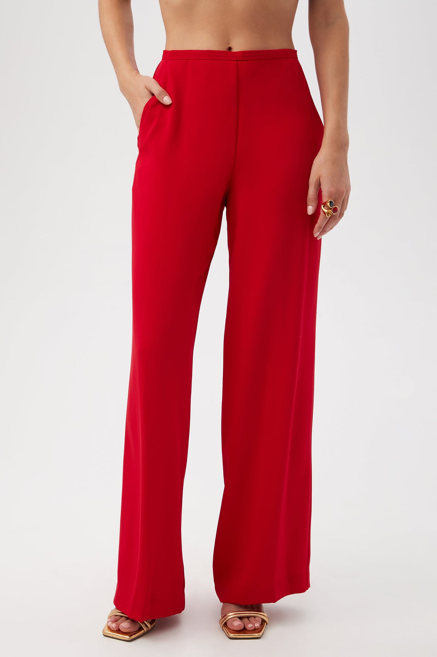Trina Turk Tavia Wide-Leg Pant - Double Georgette
