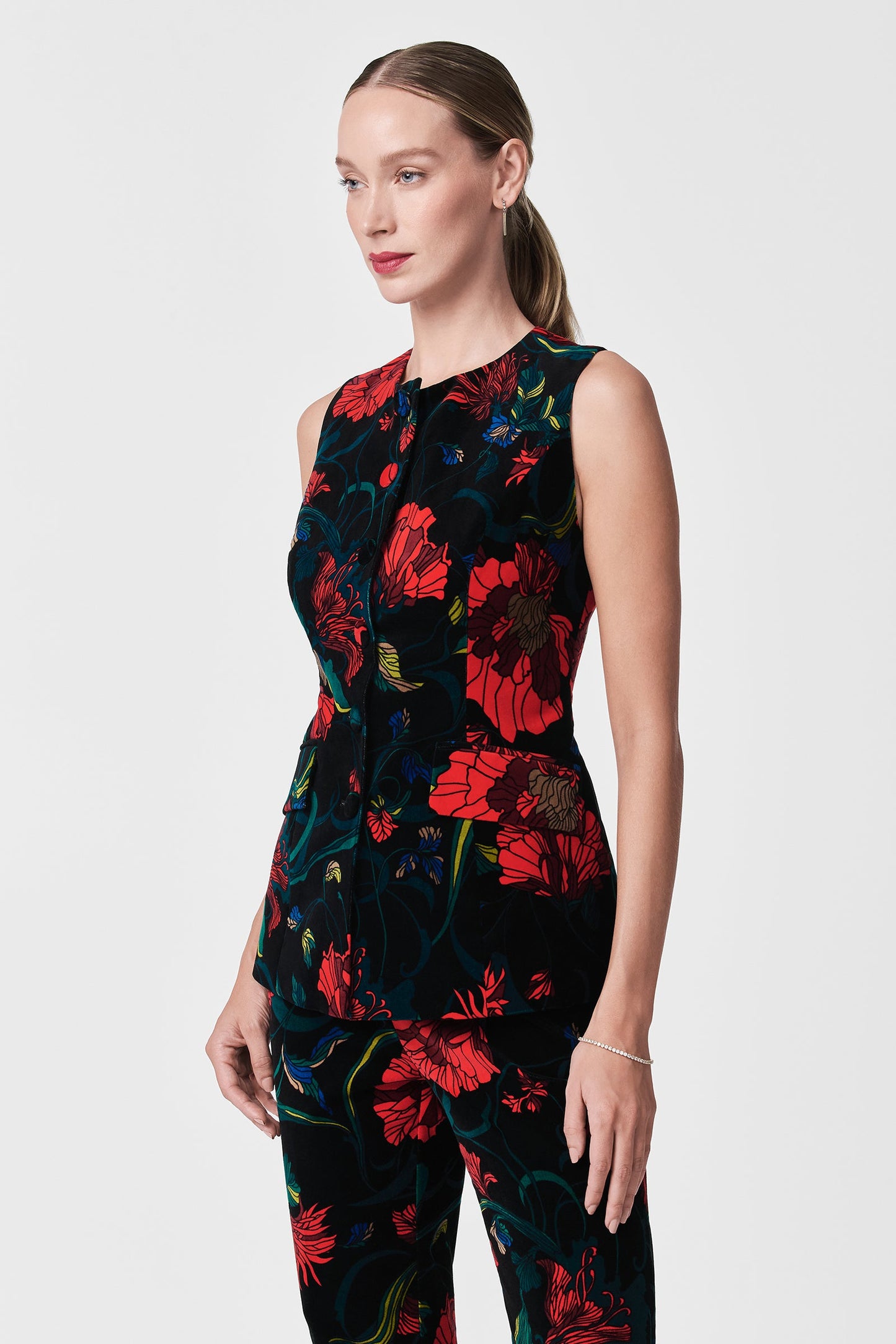 Trina Turk Kary Printed Velvet Vest