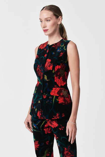 Trina Turk Kary Printed Velvet Vest