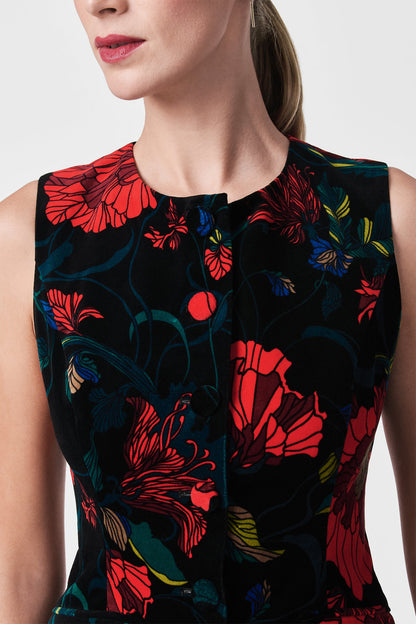 Trina Turk Kary Printed Velvet Vest