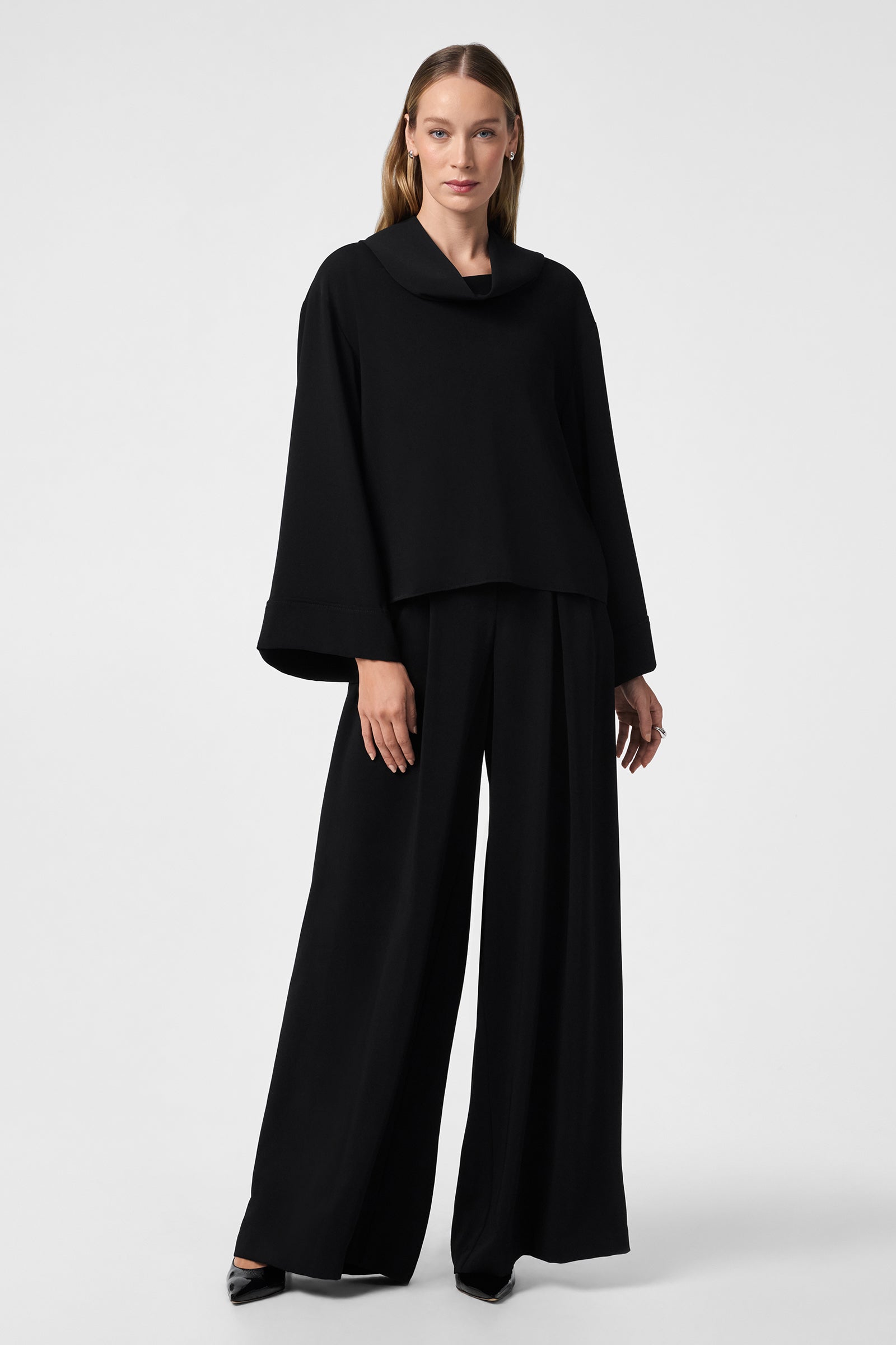 Trina Turk Staged Folded Collar Top