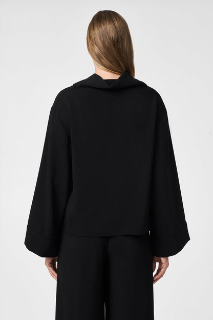 Trina Turk Staged Folded Collar Top