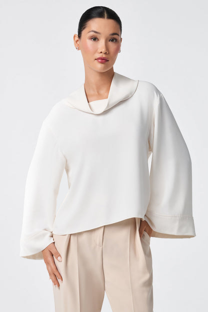Trina Turk Staged Folded Collar Top