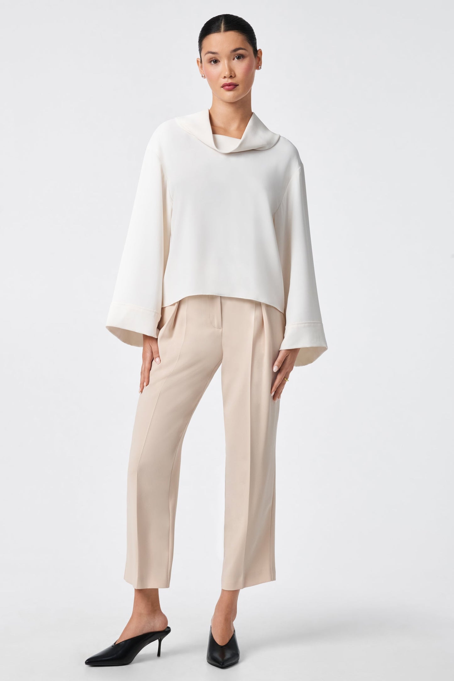 Trina Turk Staged Folded Collar Top