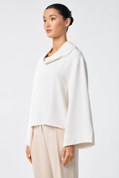 Trina Turk Staged Folded Collar Top
