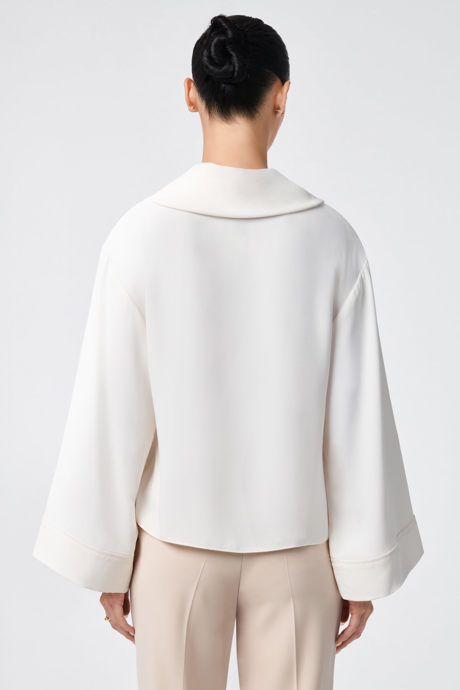 Trina Turk Staged Folded Collar Top