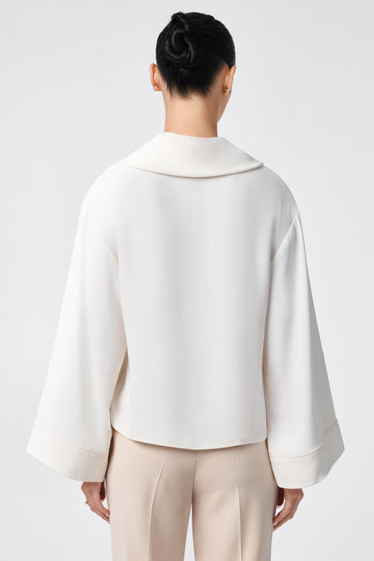 Trina Turk Staged Folded Collar Top