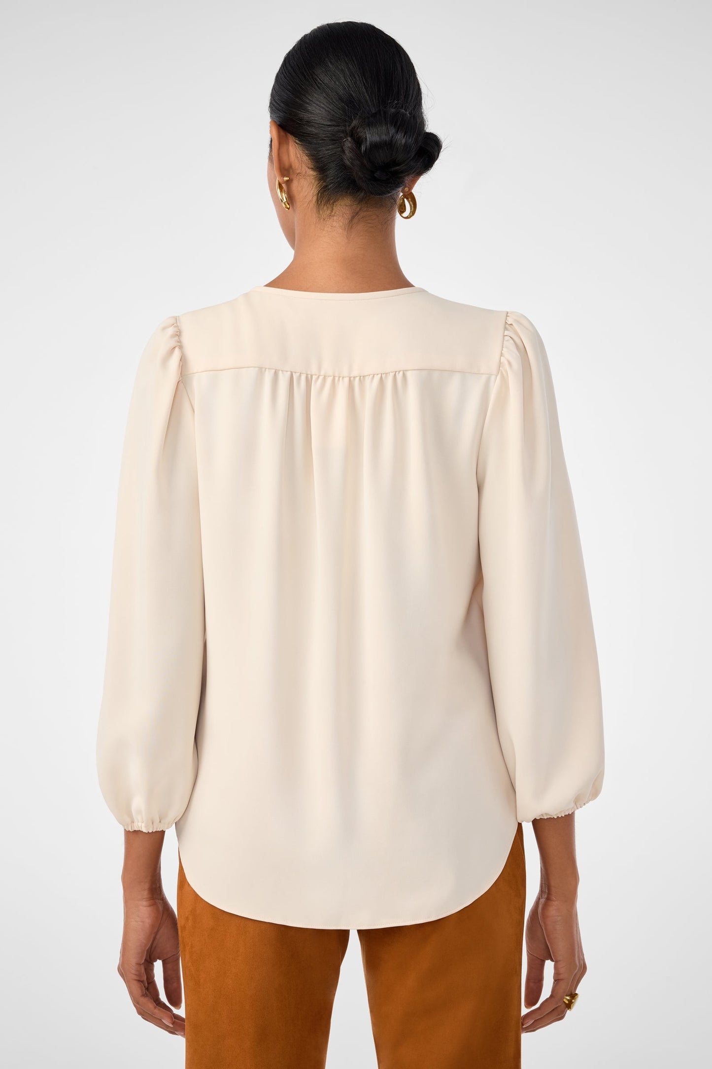 Trina Turk Morabi Split-Neck Top