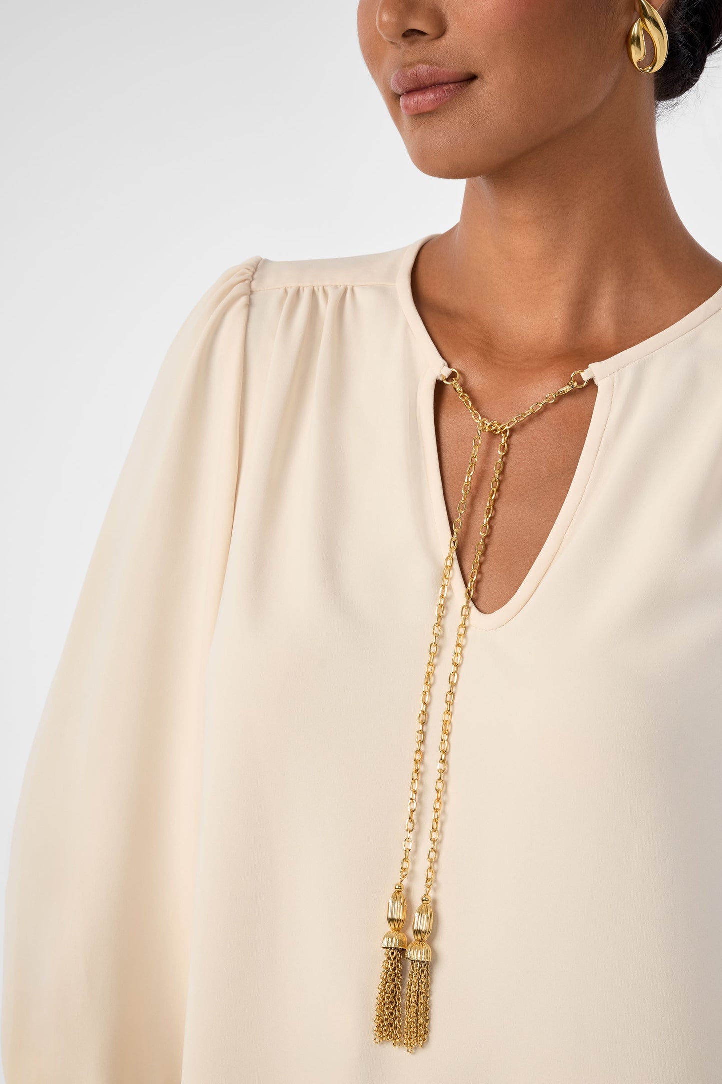 Trina Turk Morabi Split-Neck Top