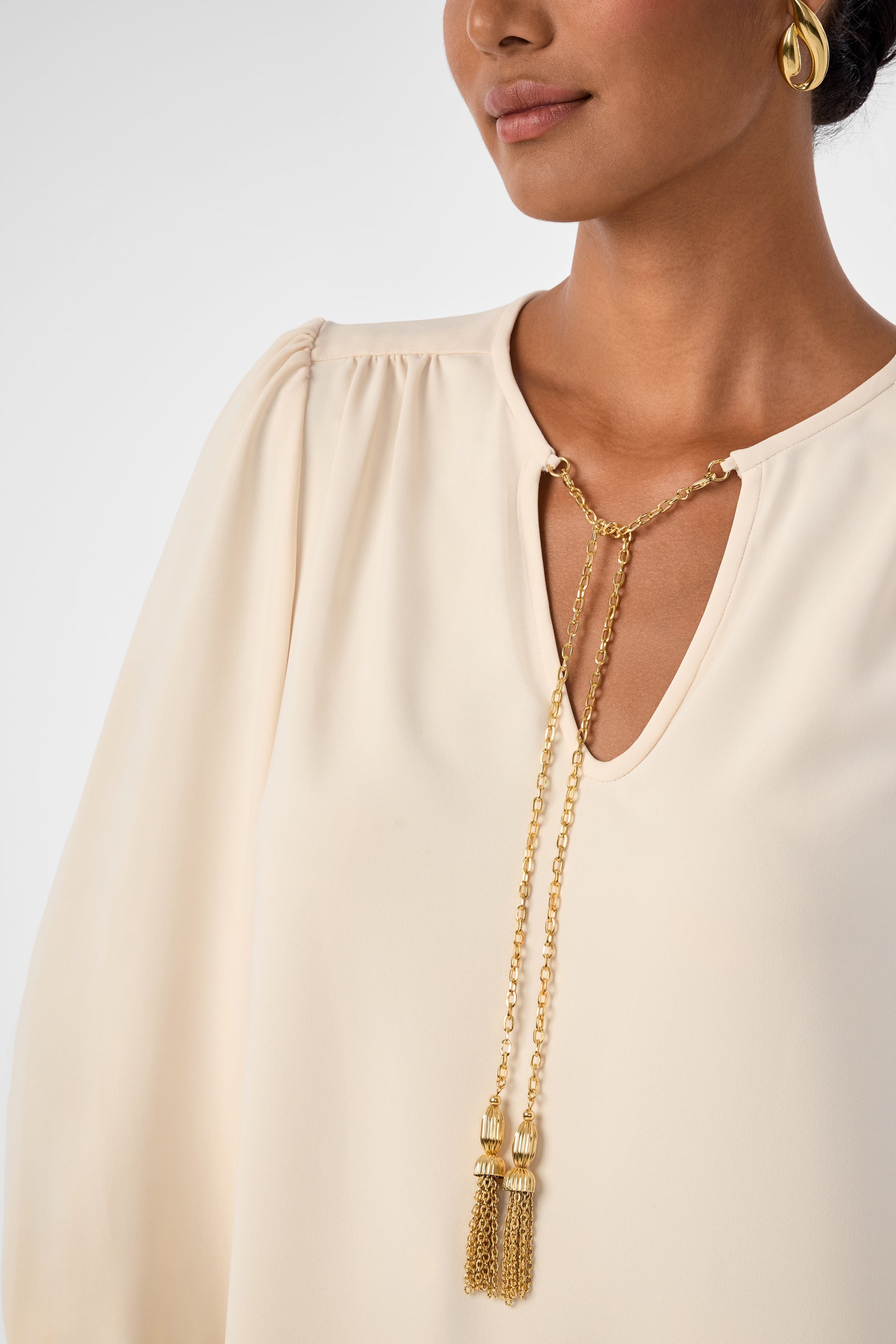 Trina Turk Morabi Split-Neck Top