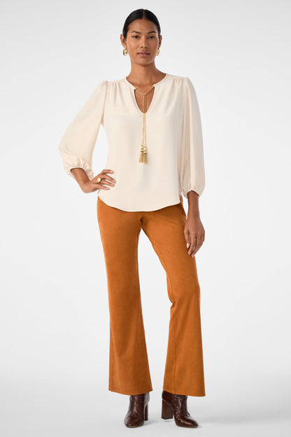 Trina Turk Morabi Split-Neck Top