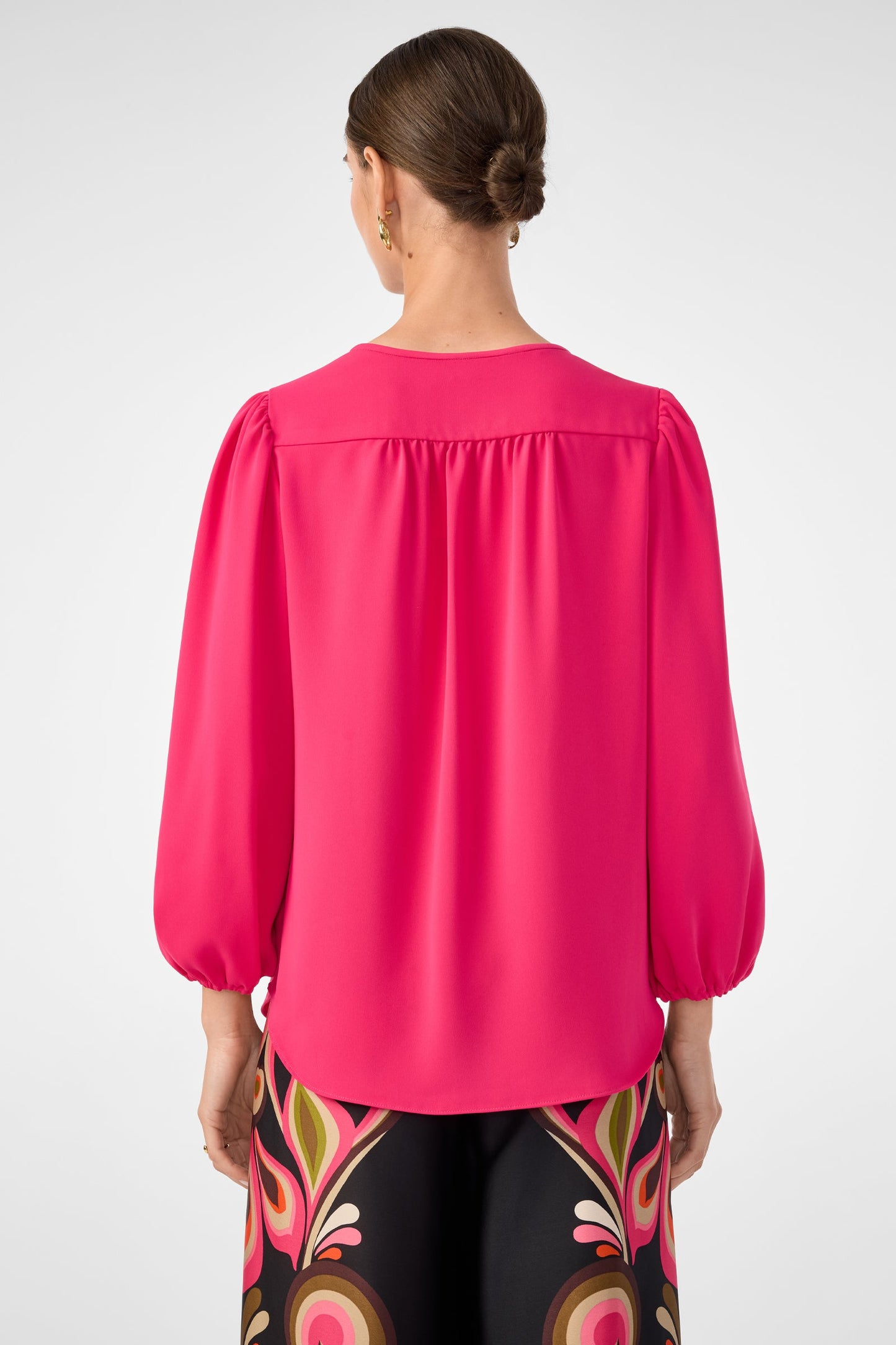 Trina Turk Morabi Split-Neck Top