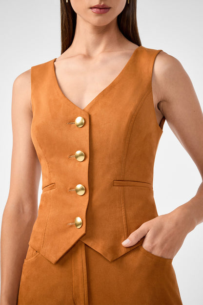 Trina Turk Kofi Suede Vest