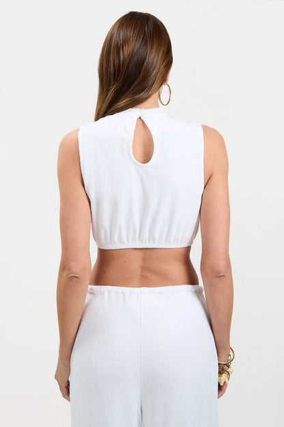 Trina Turk Nelda Sleeveless Crop Top - Poolside Terry