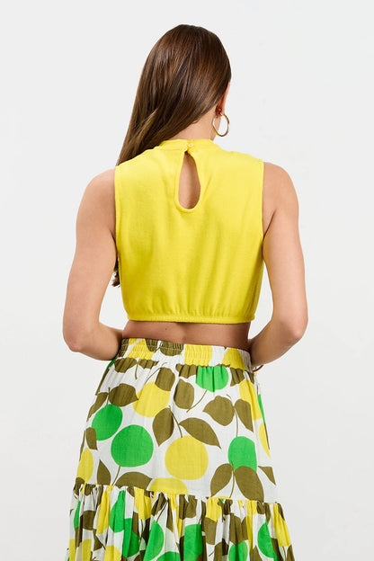 Trina Turk Nelda Sleeveless Crop Top - Poolside Terry