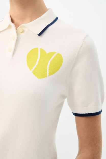 Trina Turk Serena Tennis Heart Short-Sleeve Polo