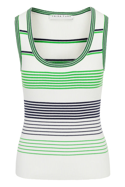 Trina Turk Paolini Scoop-Neck Rib Knit Tank Top