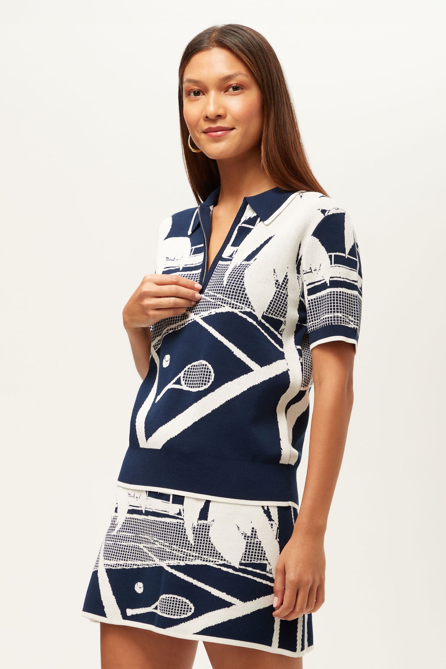 Trina Turk La Jolla Short-Sleeve Graphic Knit Polo