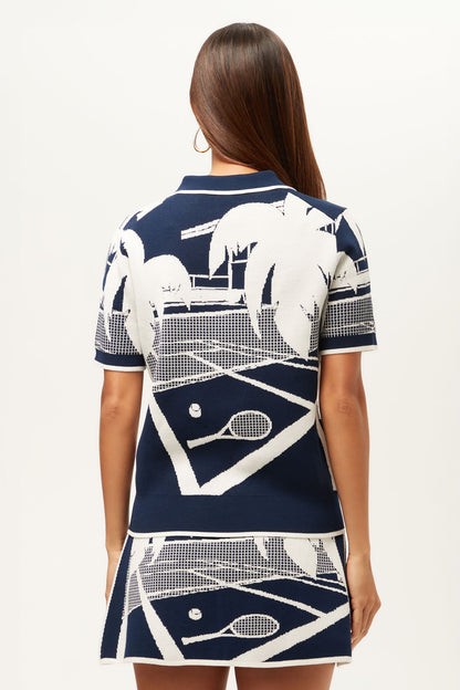 Trina Turk La Jolla Short-Sleeve Graphic Knit Polo
