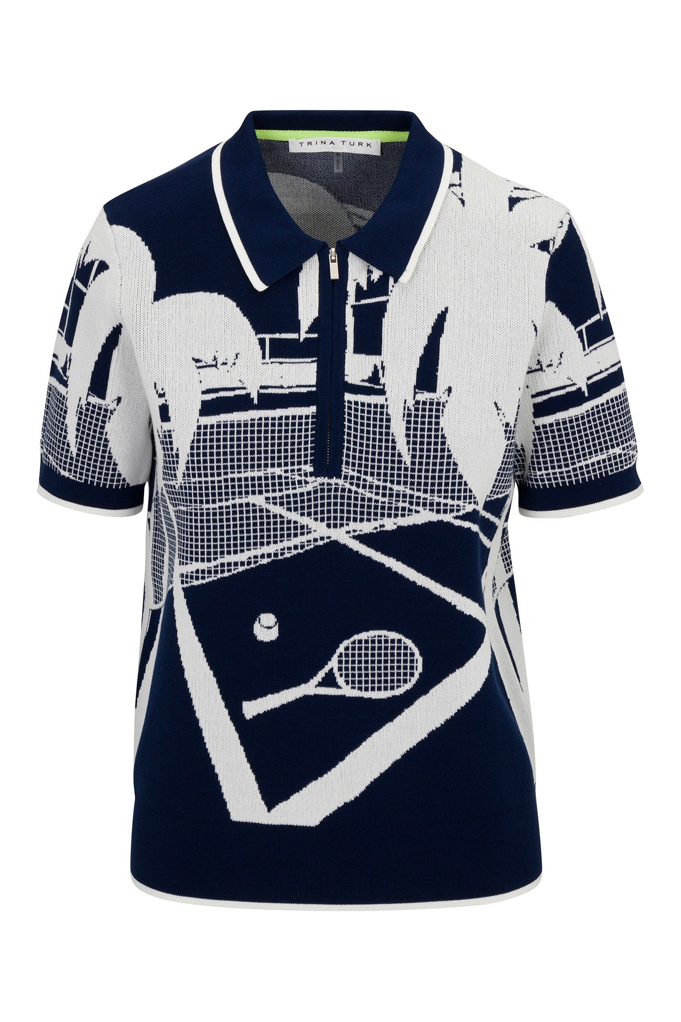 Trina Turk La Jolla Short-Sleeve Graphic Knit Polo