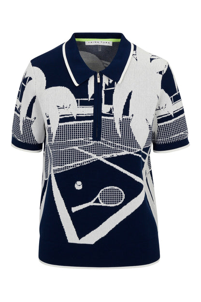 Trina Turk La Jolla Short-Sleeve Graphic Knit Polo