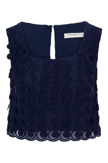 Trina Turk Serve Sleeveless Top - Agassi Embroidery