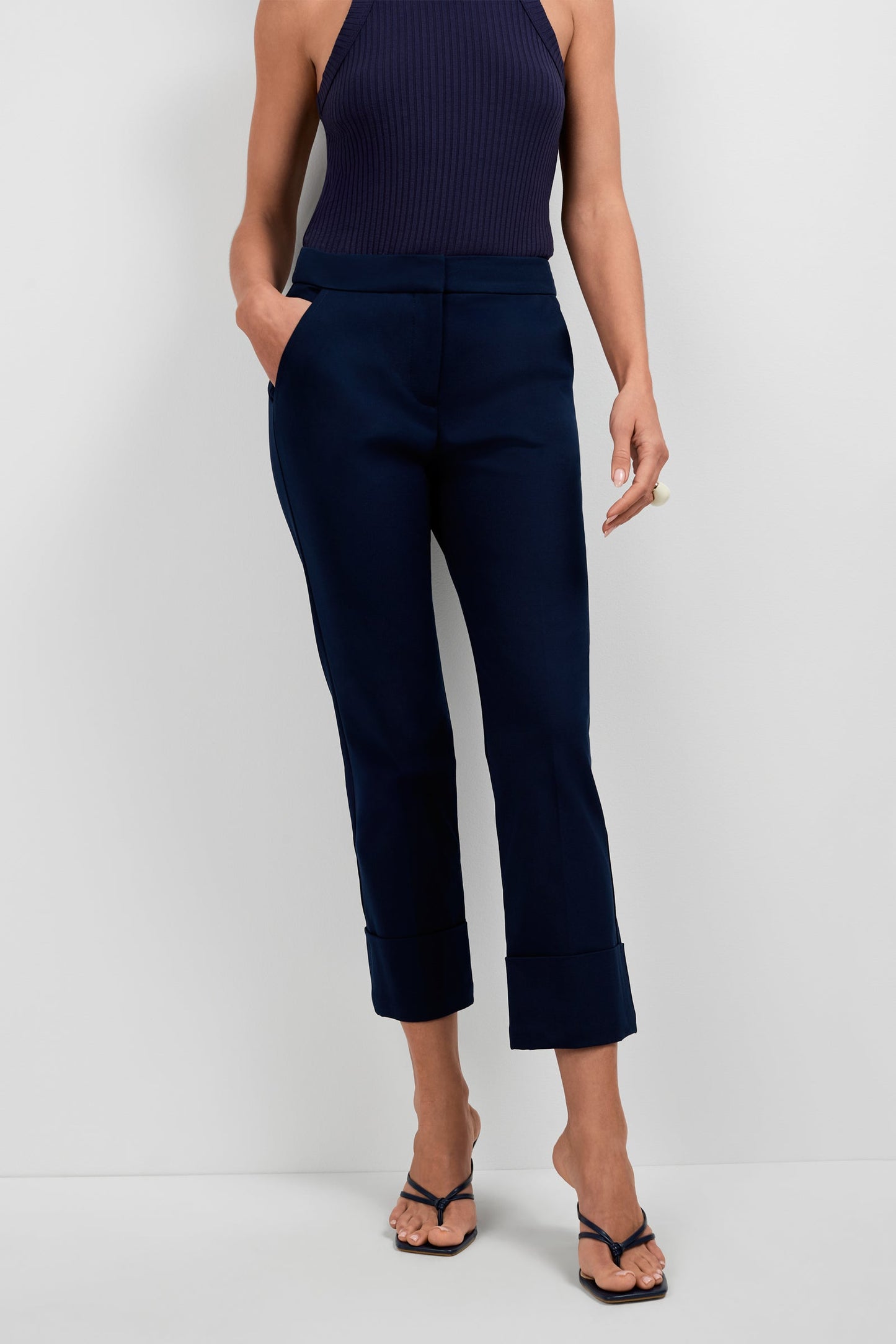 Trina Turk Banshee Cropped Cuff Hem Pant