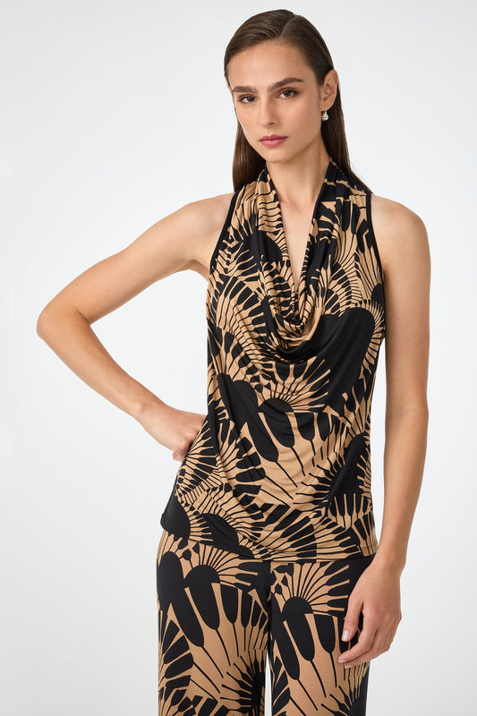 Trina Turk Mosiac Cowl Neck Top - Juniper Jersey