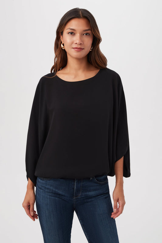 Trina Turk Manhattan Relaxed Short Dolman Sleeve Blouson Top