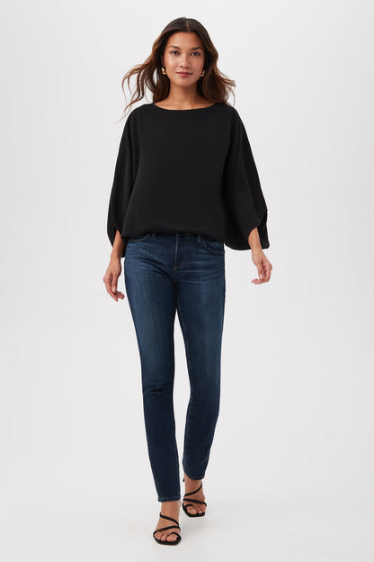 Trina Turk Manhattan Relaxed Short Dolman Sleeve Blouson Top