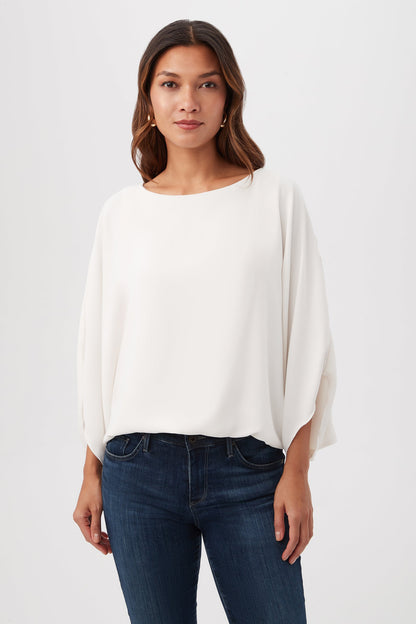 Trina Turk Manhattan Relaxed Short Dolman Sleeve Blouson Top