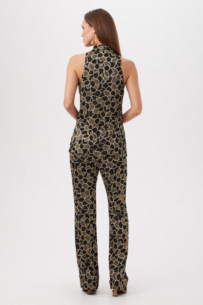 Trina Turk Northern Lights Knit Jacquard Sleeveless Mockneck Tunic Top