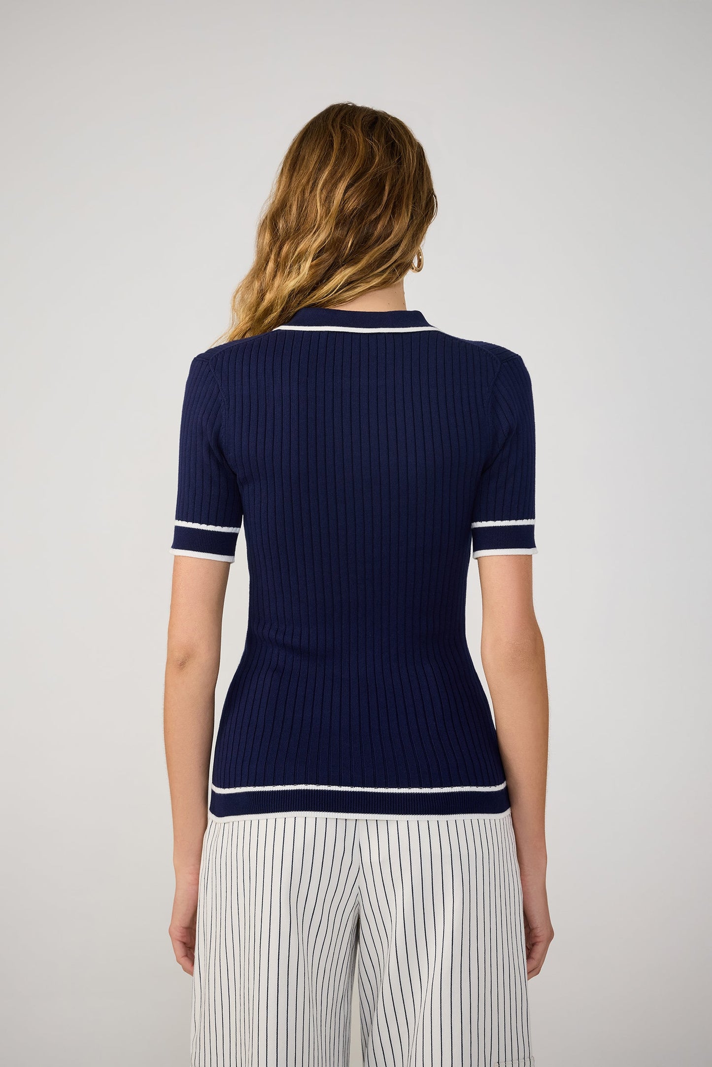 Trina Turk Stance Contrast Trim Short-Sleeve Polo
