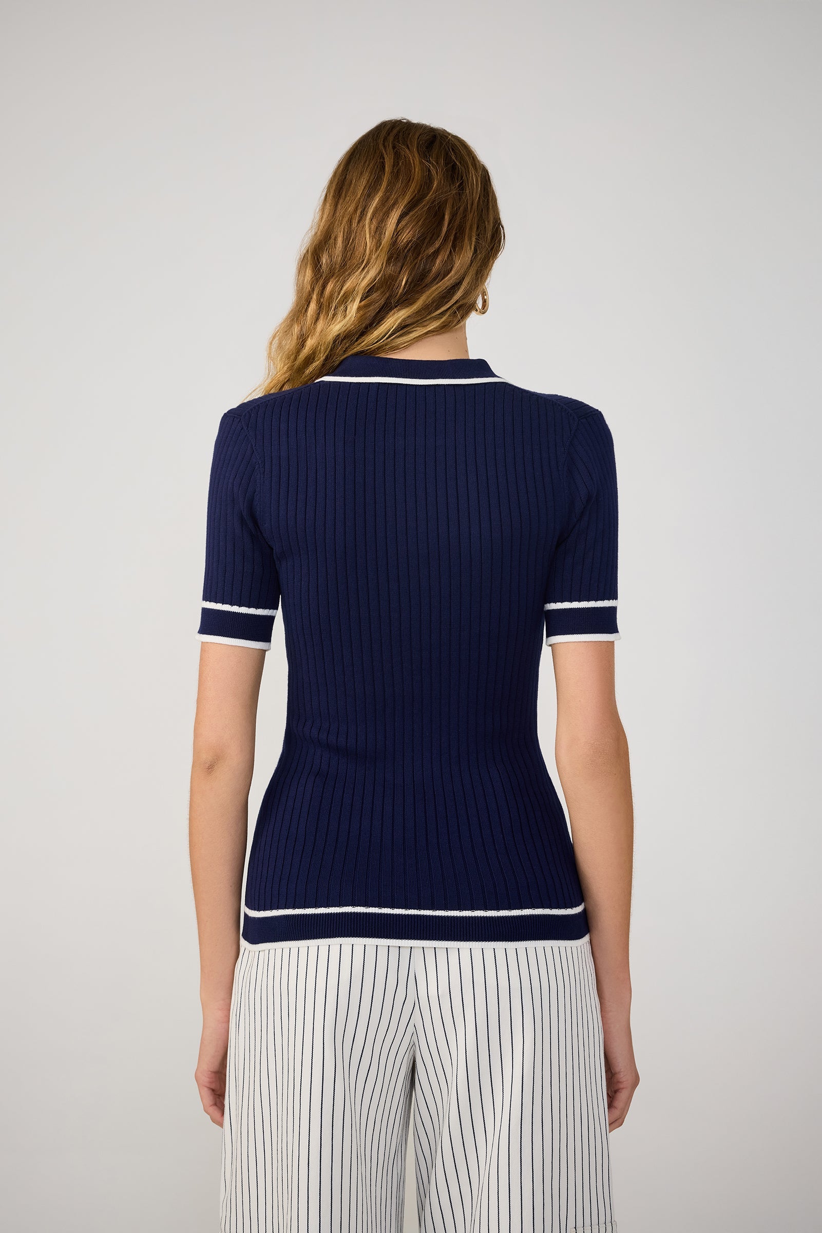 Trina Turk Stance Contrast Trim Short-Sleeve Polo