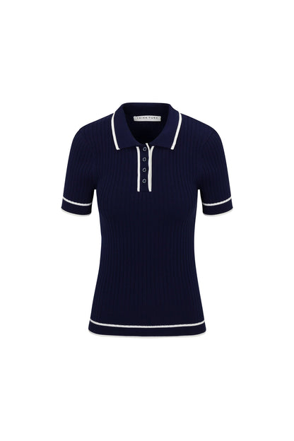 Trina Turk Stance Contrast Trim Short-Sleeve Polo