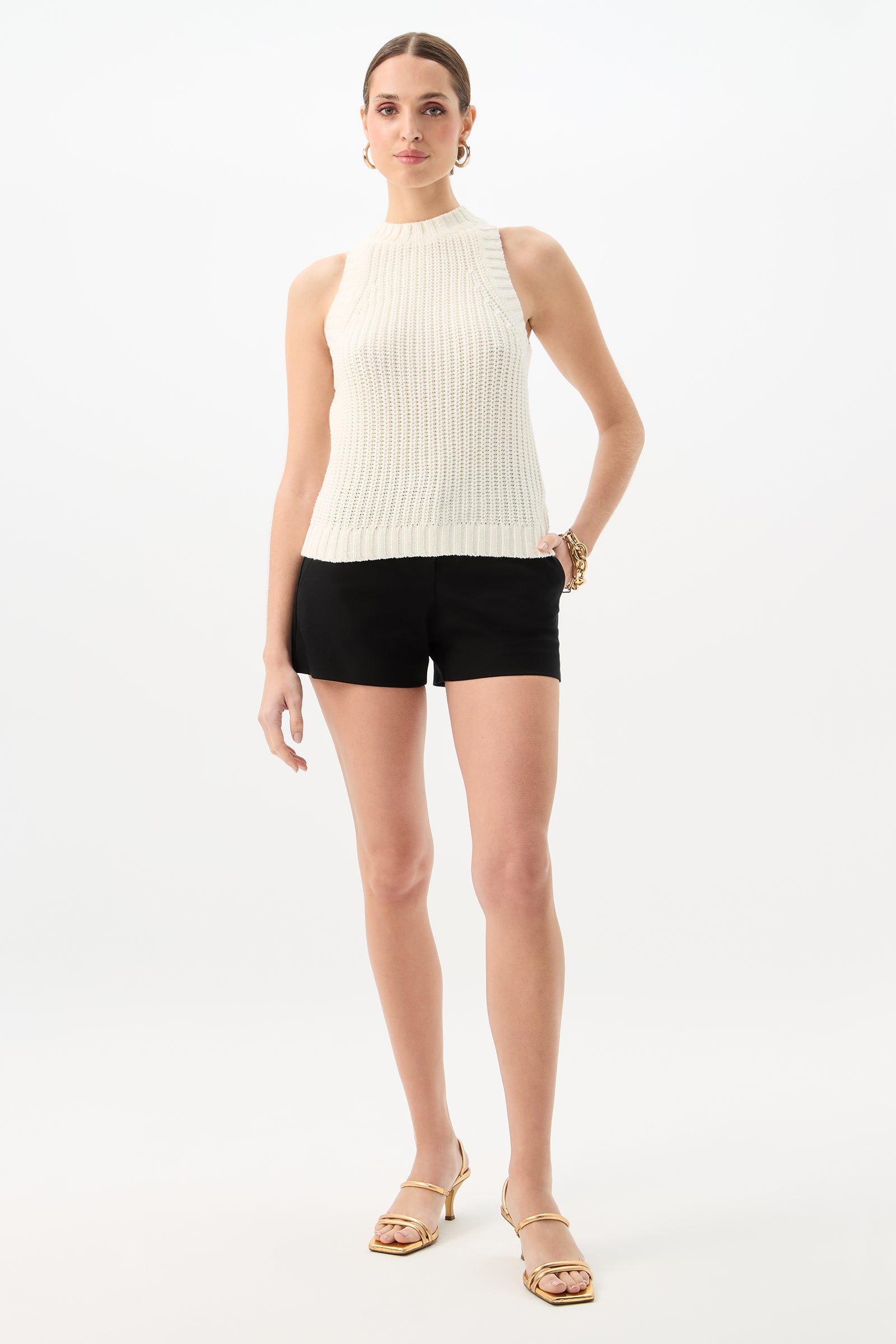 Trina Turk Paley Sleeveless Rib Knit Tank Top