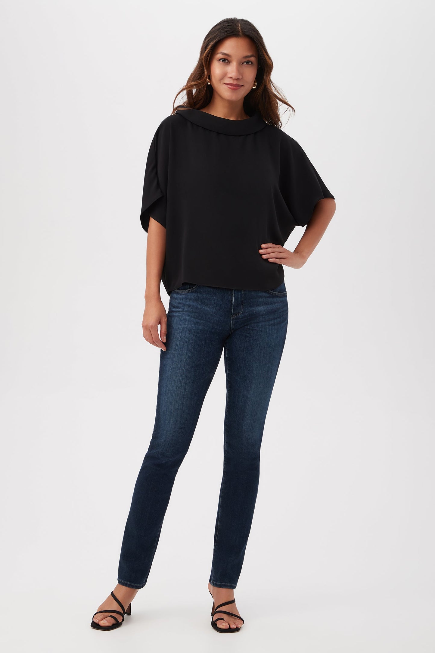 Trina Turk Honeysuckle Boatneck Dolman-Sleeve Top
