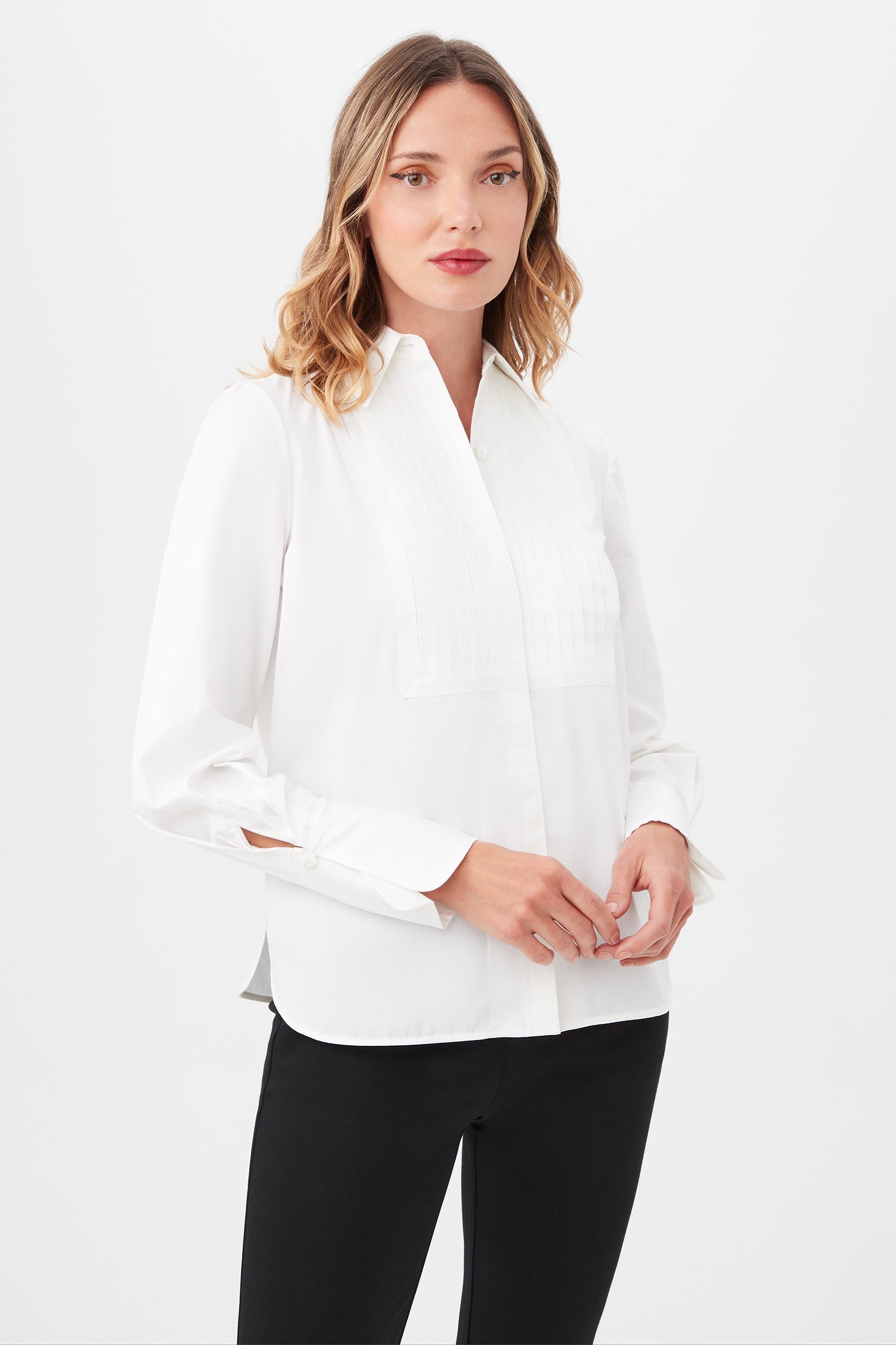 Trina Turk Delancey Long-Sleeve Button-Up Cotton Shirt